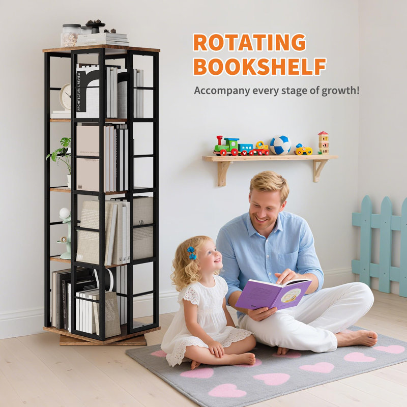 137.5 cm H x 39.9 cm W Standard Bookcase, Brown/Black