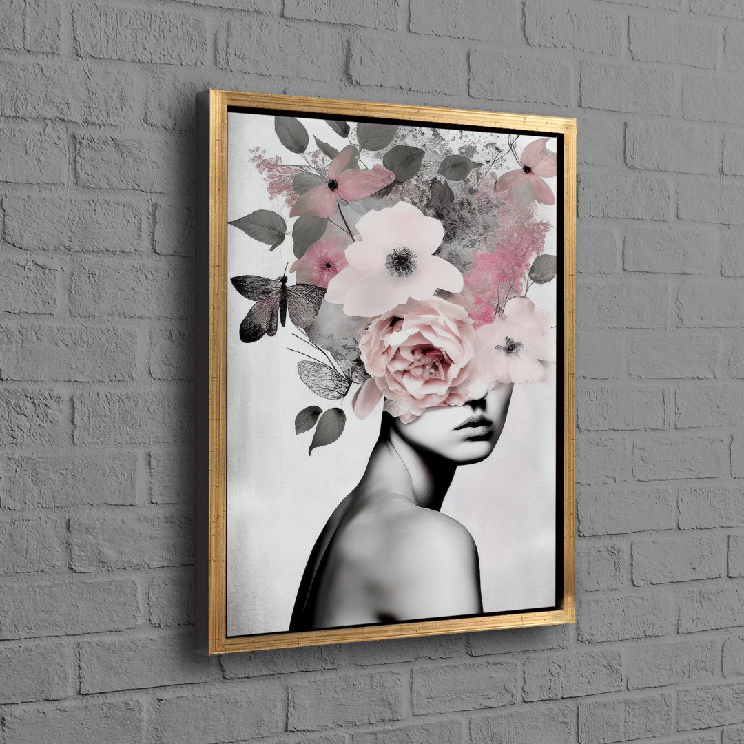Modern Floral Woman Artwork on Large Canvas Poster Ideal for Bedroom Decor and Wall Hangings Serving as Unique Flower Canvas Gift