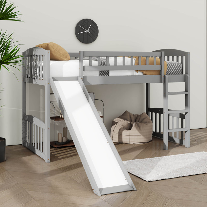 Lit mezzanine simple avec glissade