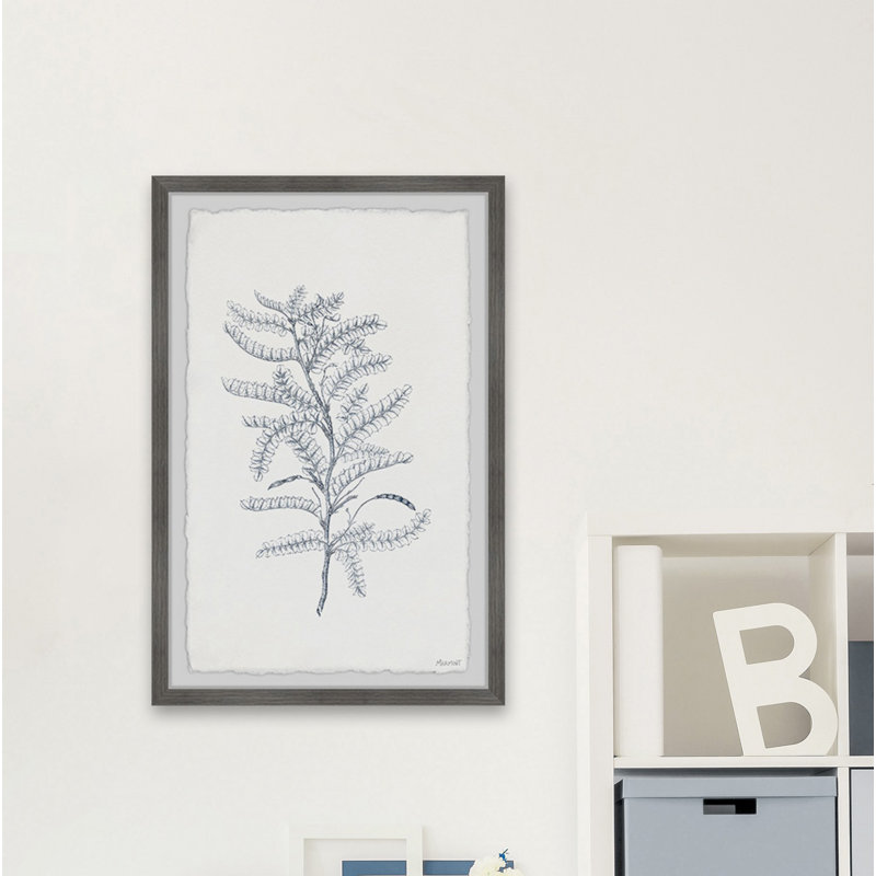 Gray Leaves - Single Picture Frame Painting, 91cm H x 61cm W x 3.81cm D