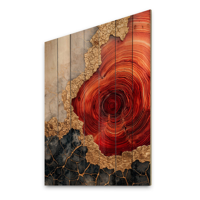 Chemin forestier de l'opale de feu, rivière Stone III - Art mural en bois forêt - sur bois de pin naturel