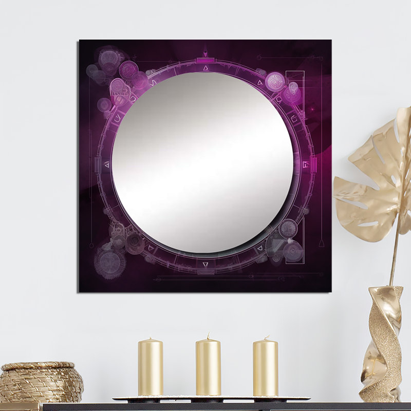 Allijah - Miroir géométrique carré moderne pour décoration murale, 23 po x 23 po