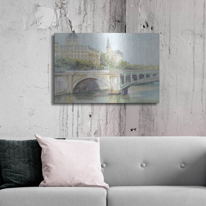 «French Bridge Study 4» par Ethan Harper, art mural en métal, H 24 po x l 36 po