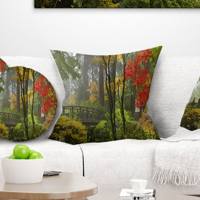Coussin bridgethrow en bois de photographie japonais