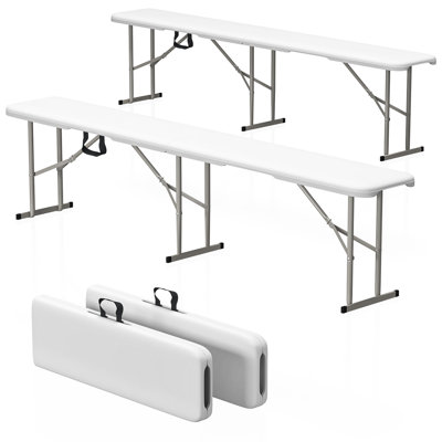6Ft Outdoor Portable Folding Picnic Bench with Carrying Handle & Security Lock