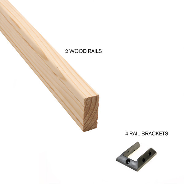 ProWood 6 ft. Pressure-Treated Wood Rails with Black Brackets | Wayfair