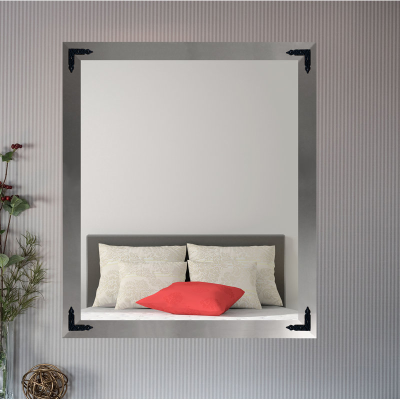 Heavner Flat Wall Mirror, 24" H x 20" W, Silver