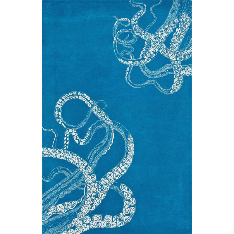 Tapis bleu Ildegonda, 7'6" x 9'6"