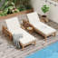 Ensemble de 2 chaises longues de patio avec coussin et dossier réglable pour la cour-1304067454