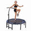 Trampoline de forme physique pliable de 48 po avec guidon réglable, rebond à l'élastique silencieux, capacité de 330 lb pour l'entraînement cardio, la gymnastique à la maison et l'exercice à l'intérieur