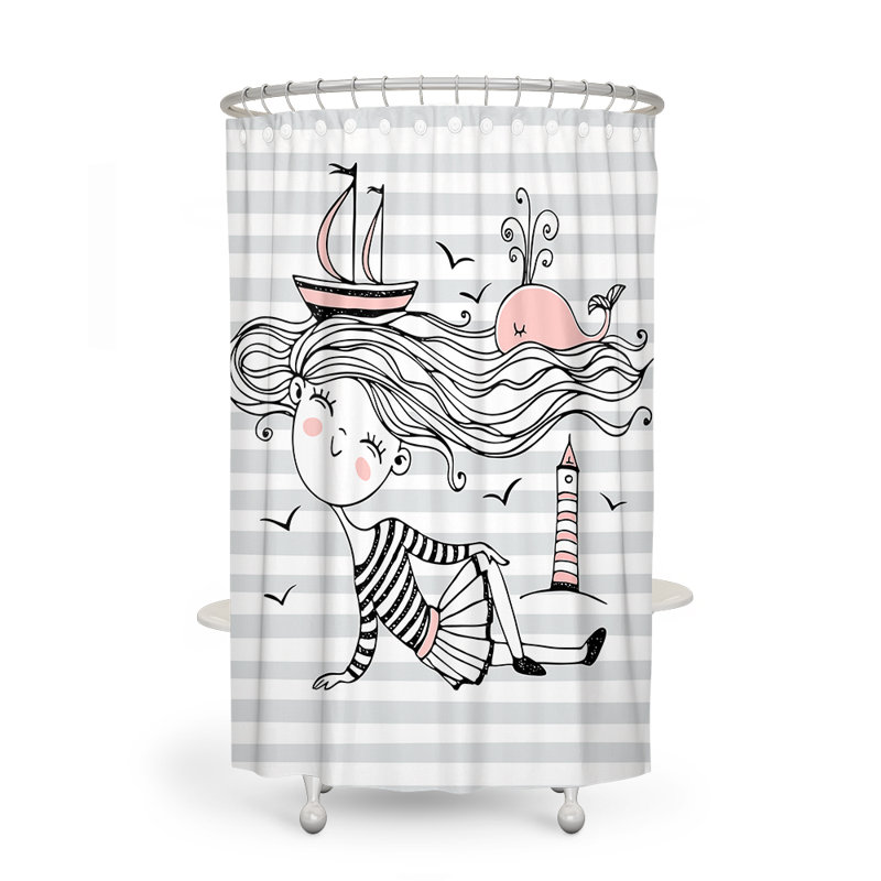 Rideau de douche simple abstrait, H 72 po x l 70 po