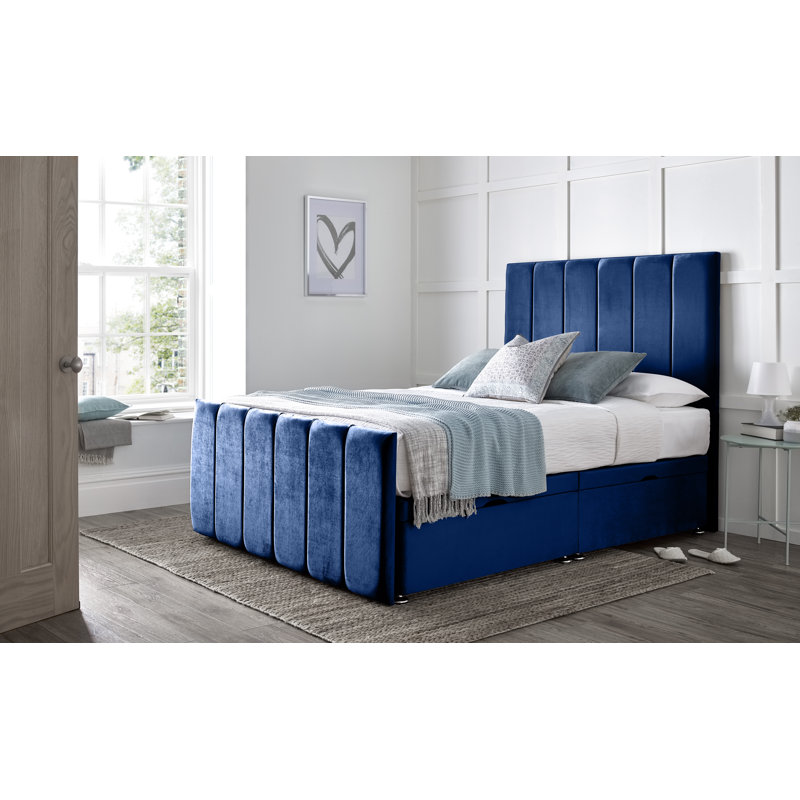 Divan Bed Barbados, Double (4'6), Blue