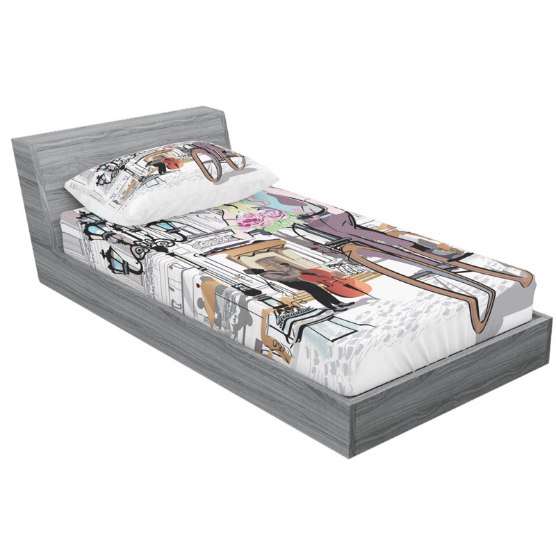 Microfiber Sheet Set, Twin Sheet Set with Fitted Sheet