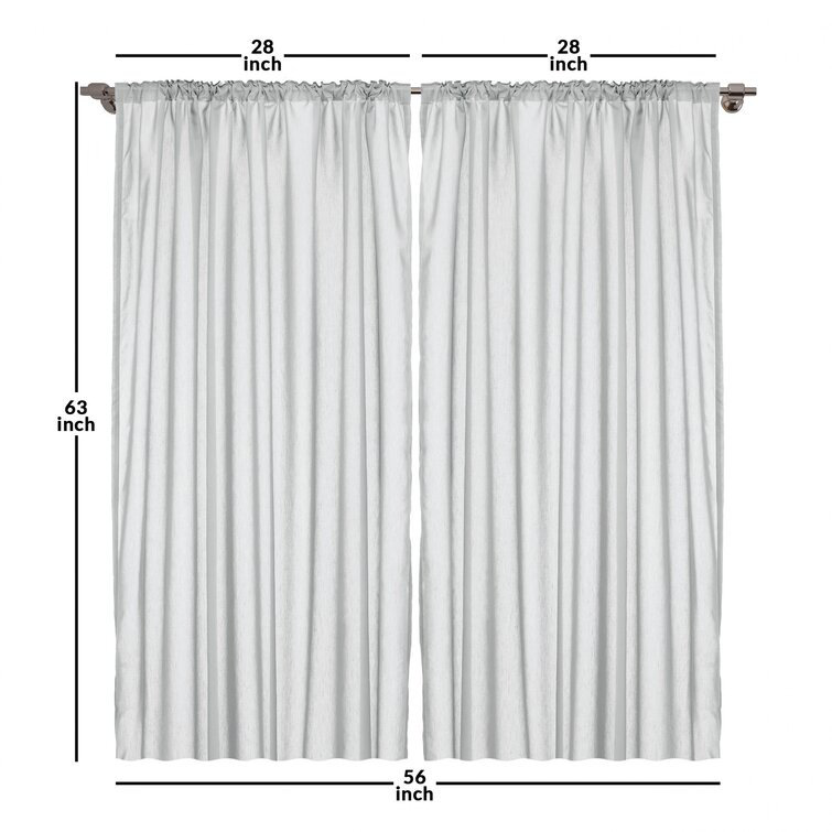 Pairs to Go Vickery 2 Pack Window Curtains, 63, Gray