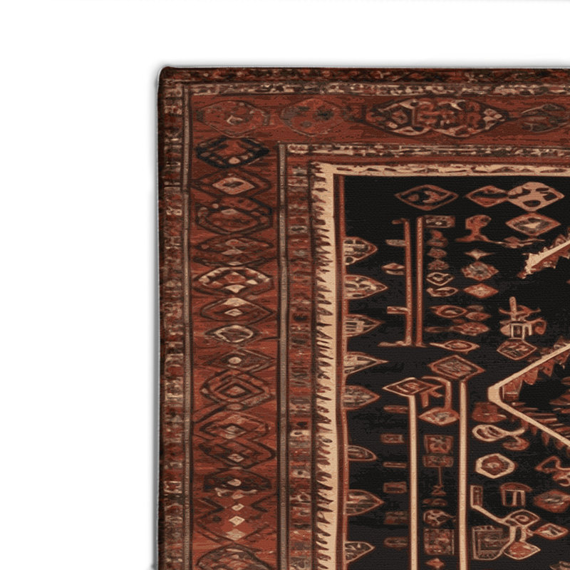 Tapis turc intérieur et extérieur brun, Rectangulaire 2 pi x 3 pi