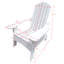 Chaise blanche en bois massif avec trou pour parasol - confortable et pour la terrasse intérieure / extérieure, le porche, la terrasse, le jardin, le bord de la piscine Assemblage facile inclus, utilisation polyvalente-1206049193