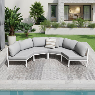 4 - Person Aluminum Modular Outdoor Patio Set with Cushions