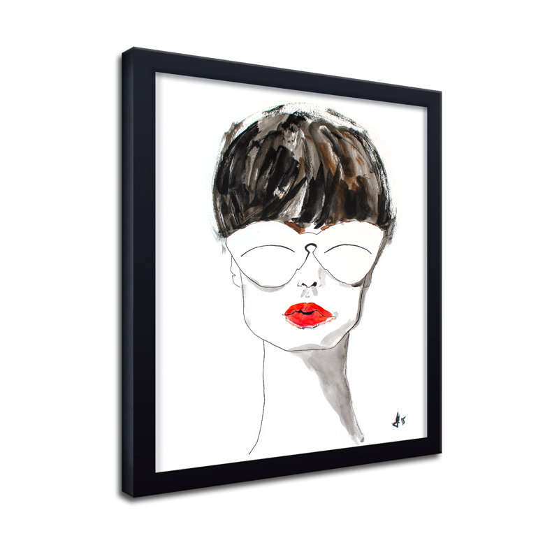 Courreges Print by Chauncey Jacks, 30" H x 24" W x 1.125" D, Framed Print, Black