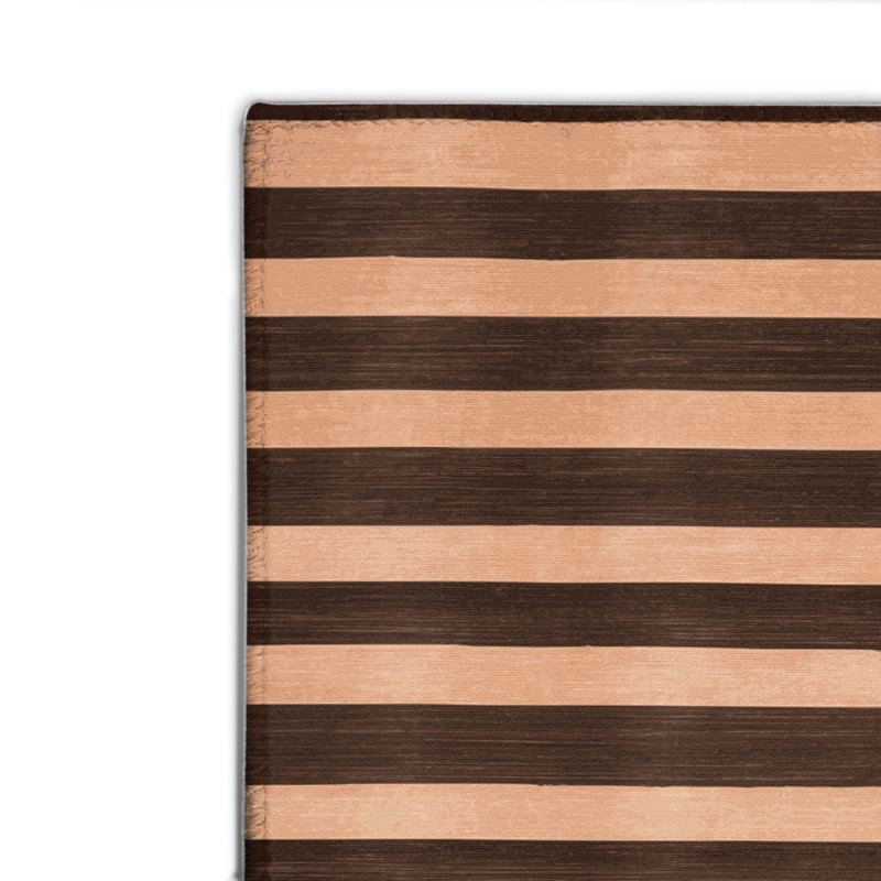 HorizontalStripes Black Indoor and Outdoor Area Rug, Rectangle 2' x 3'
