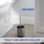 Porte-brosse de toilette sur pied 18,9 po en argent