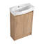 Meuble-lavabo autoportant de 23 po avec lavabo et support de rangement, portes à fermeture douce