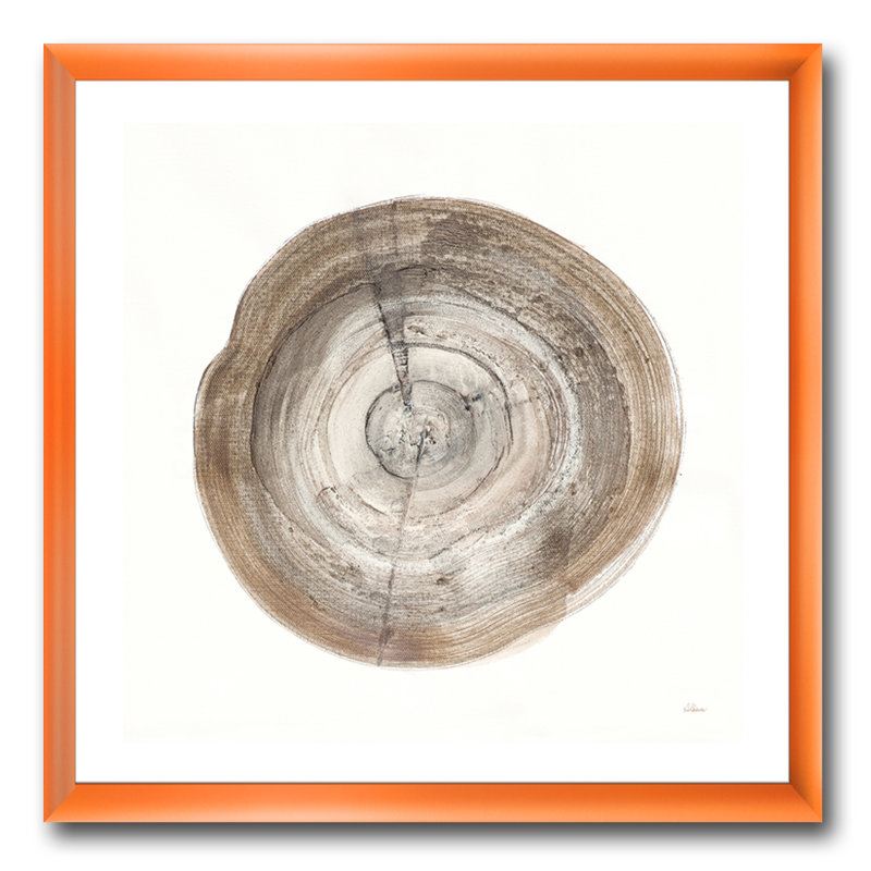 «Circle Natural Elements I», reproduction sur toile encadrée, H 16 po x l 16 po x P 1 po, Cadre orangé