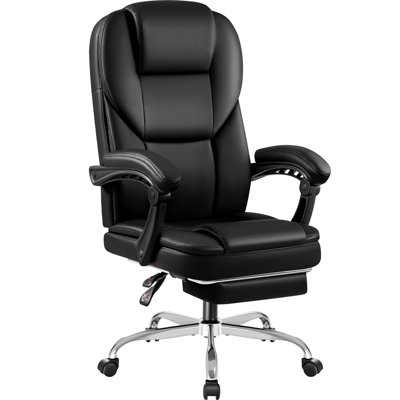 Laurren Reclining Office Chair with Massage, Ergonomic Computer Chair with Foot Rest by Latitude Run