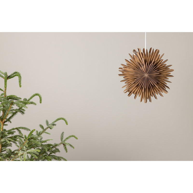 Brooklana 1 - Light Geometric Pendant, 35cm H x 35cm x 35cm D, Brown