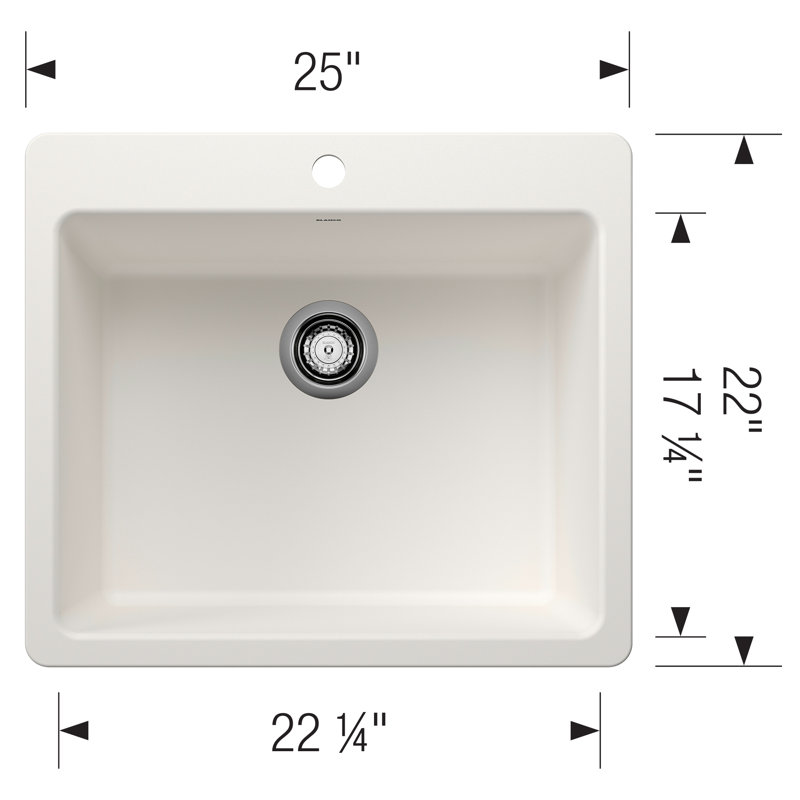 Liven SILGRANIT 25" L x 22" W Double Basin Drop-In/Undermount Kitchen Sink, White