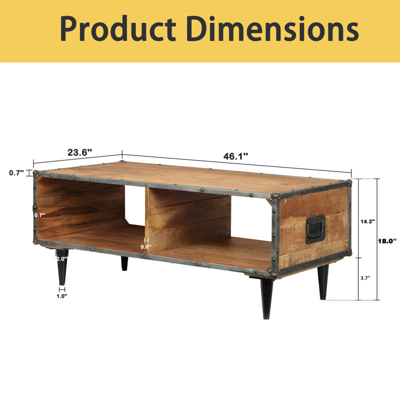 Solid Wood Coffee Table, Brown