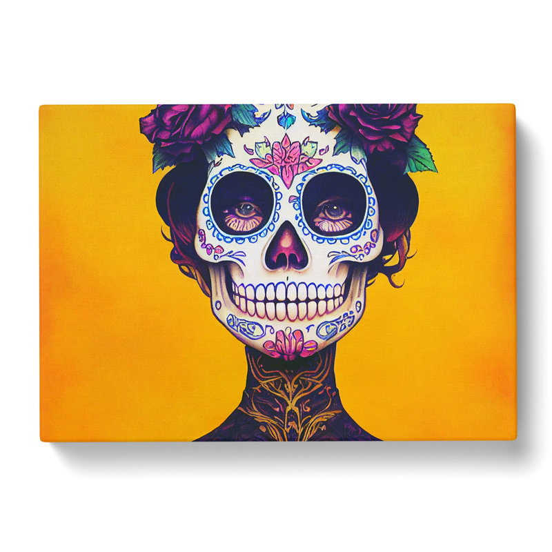 Sugar Skull Woman Vol.3 - Wrapped Canvas, 35cm H x 50cm W x 3cm D
