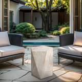 Table d'appoint MgO Travertine Stone Finish