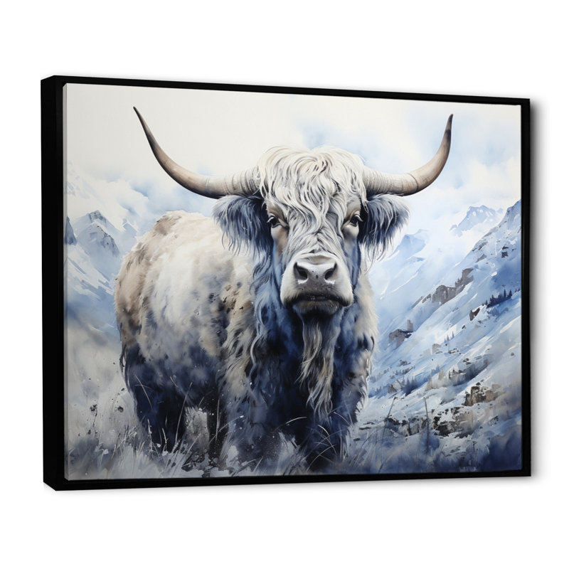 Yaks majestueux pointillisme grâce, Noir, H 24 po x l 32 po x P 1 po