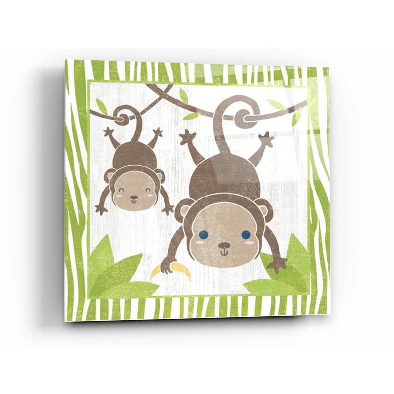 «Safari Fun Monkey» par Moira Hershey, art mural en verre acrylique, H 24 po x l 24 po x P 0,2 po