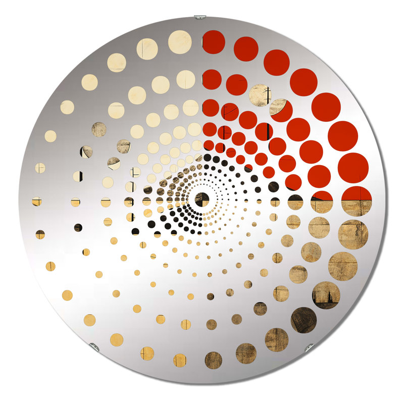 Time Capsule Vintage Illustration II - Spiral Circle Wall Mirror, 23.6" x 23.6"