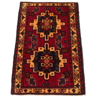 Tapis rouge foncé Dequita 2 pi 10 po x 4 pi 7 po