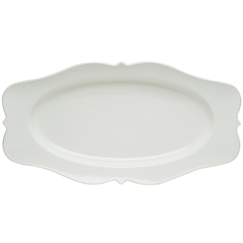 Plateau ovale blanc rouge vanille rouge