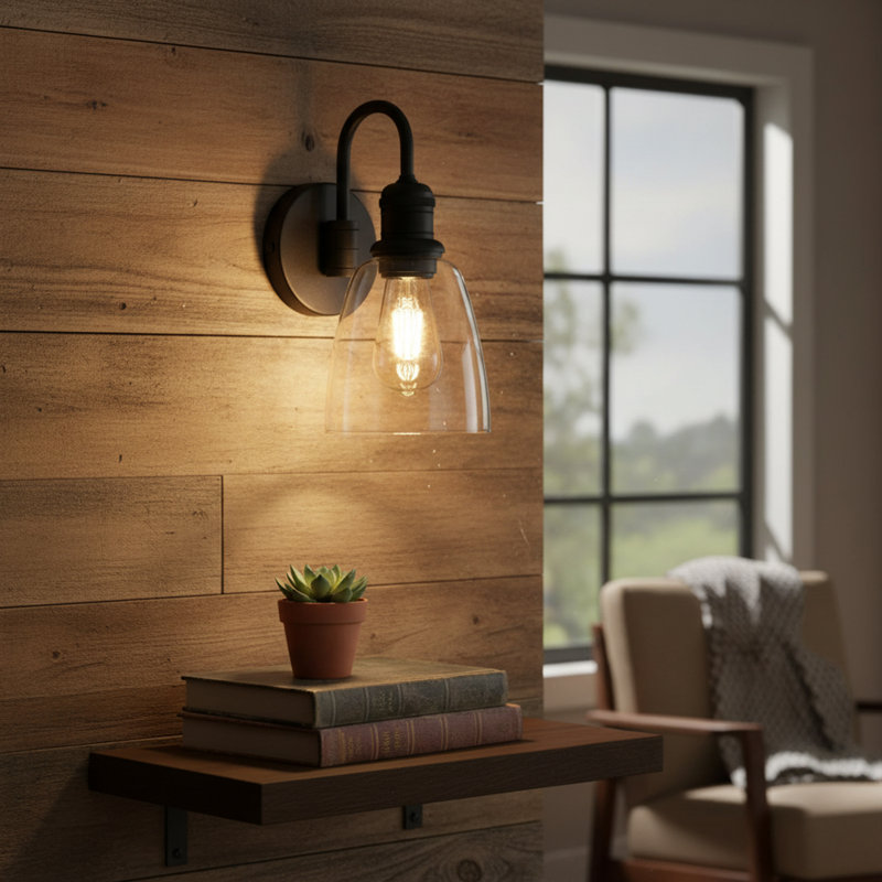 Swing Arm Sconce, Black