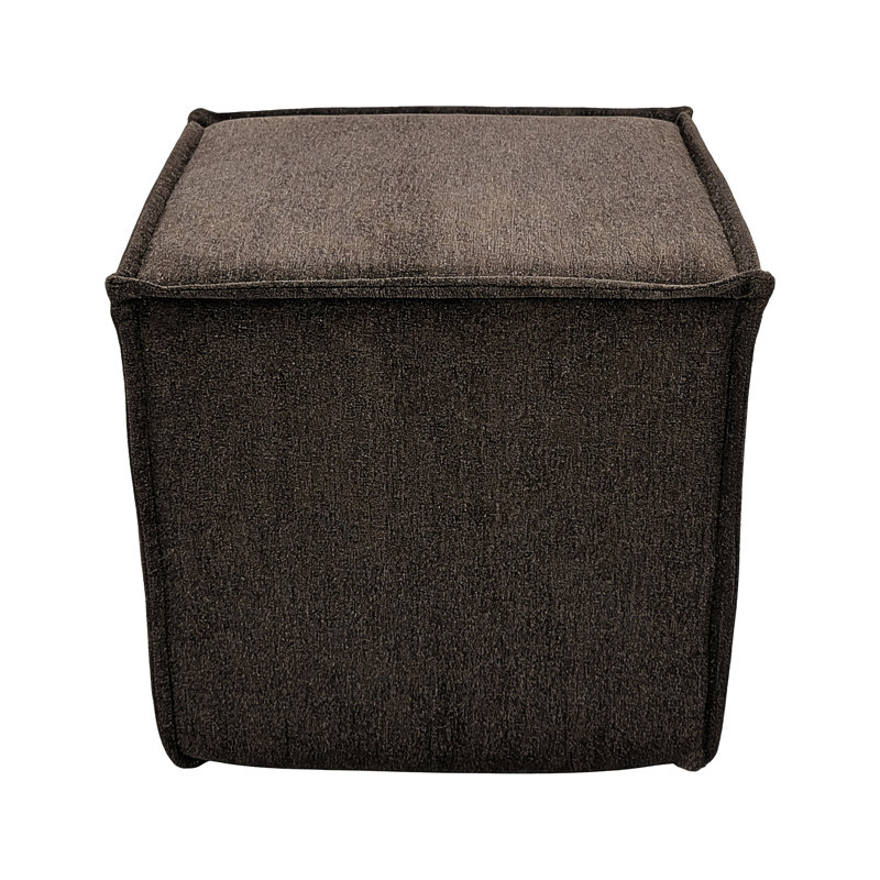 Hampton Square Pouf Ottoman - Walnut Brown, Walnut Brown