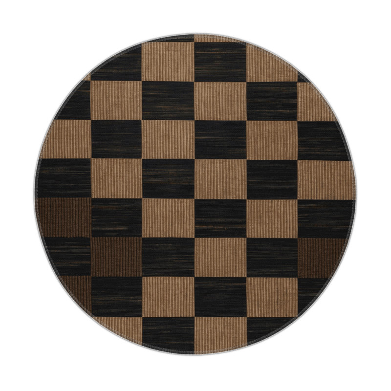 Tapis intérieur / extérieur noir à carreaux, Rectangulaire 3 pi x 5 pi
