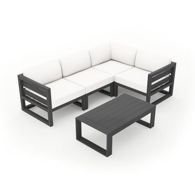 Avion 5 Piece Sectional Set - Black