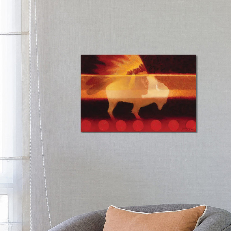 White Buffalo by Joe Velazquez - Wrapped Canvas Print, 66.04 cm H x 45.72 cm W x 1.91 cm D