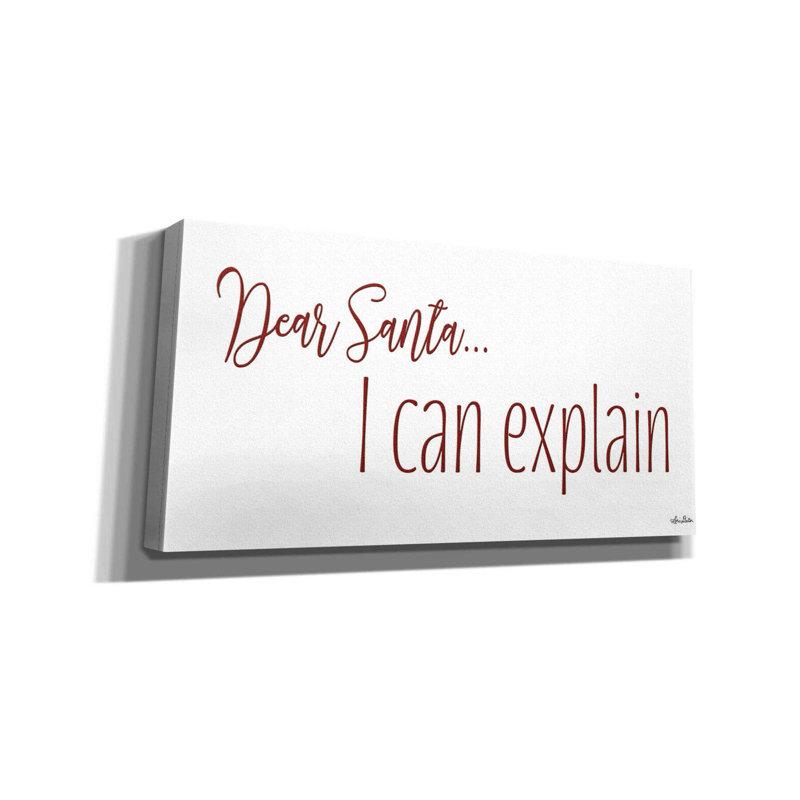 'Dear Santa - I Can Explain' by Lori Deiter, Canvas Wall Art, 20" H x 40" W x 1.5" D