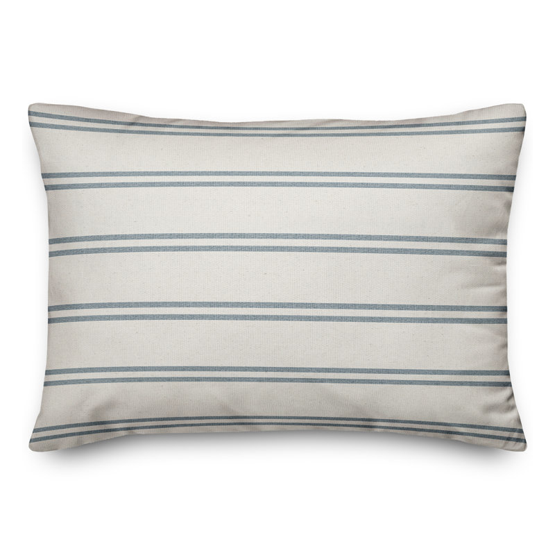 Housse de coussin rectangulaire en polyester / mélange de polyester, Bleu / blanc