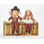 Ensemble de 2 figurines pèlerins 24 "assis pour l'Action de grâce