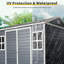 Remise extérieure imperméable avec plancher, deux fenêtres et porte verrouillable-108295229-118609818