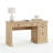 54" White Modern Fluted Executive Desk Wooden Writing Computer Table with File Drawers Storage Cabinet & Charging Station Home Office or Small Spaces-124664990