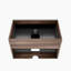 Meuble-lavabo flottant mural Mid-Century de 30 pi, double tiroir, grain de bois, système silencieux, meuble-lavabo moderne à grande capacité avec laque à base d'eau noire E0, poignée cachée, en forme de U