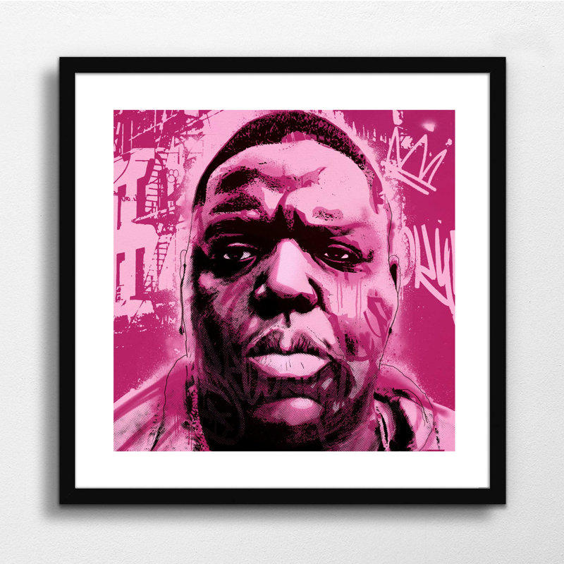 Biggie Smalls Biggie Smalls East Coast - Single Picture Frame Print, 50cm H x 50cm W x 2cm D, Black Framed Paper