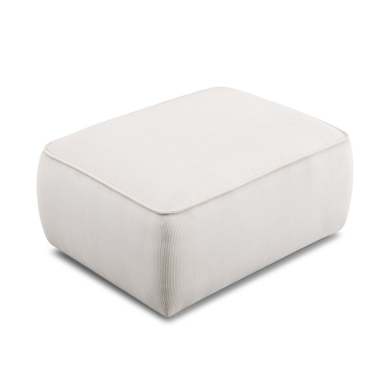 Costin Performance Corduroy Velvet Ottoman, Ivory